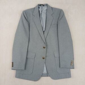 VTG Haggar 38 Mens Blazer USA‎ Metal Button Gray 19x30 FLAWS
